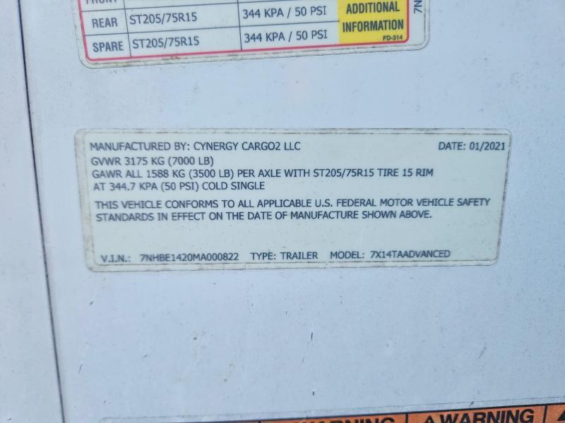 2021 Cynergy Cargo 7X14TAADVANCED Enclosed Cargo Trailer