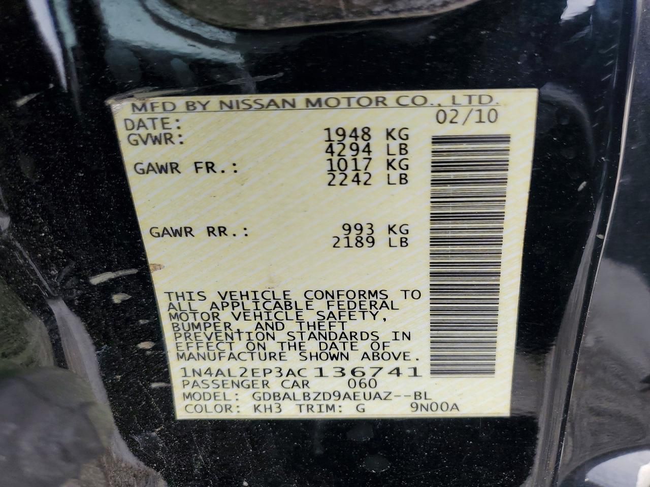 2010 Nissan Altima s