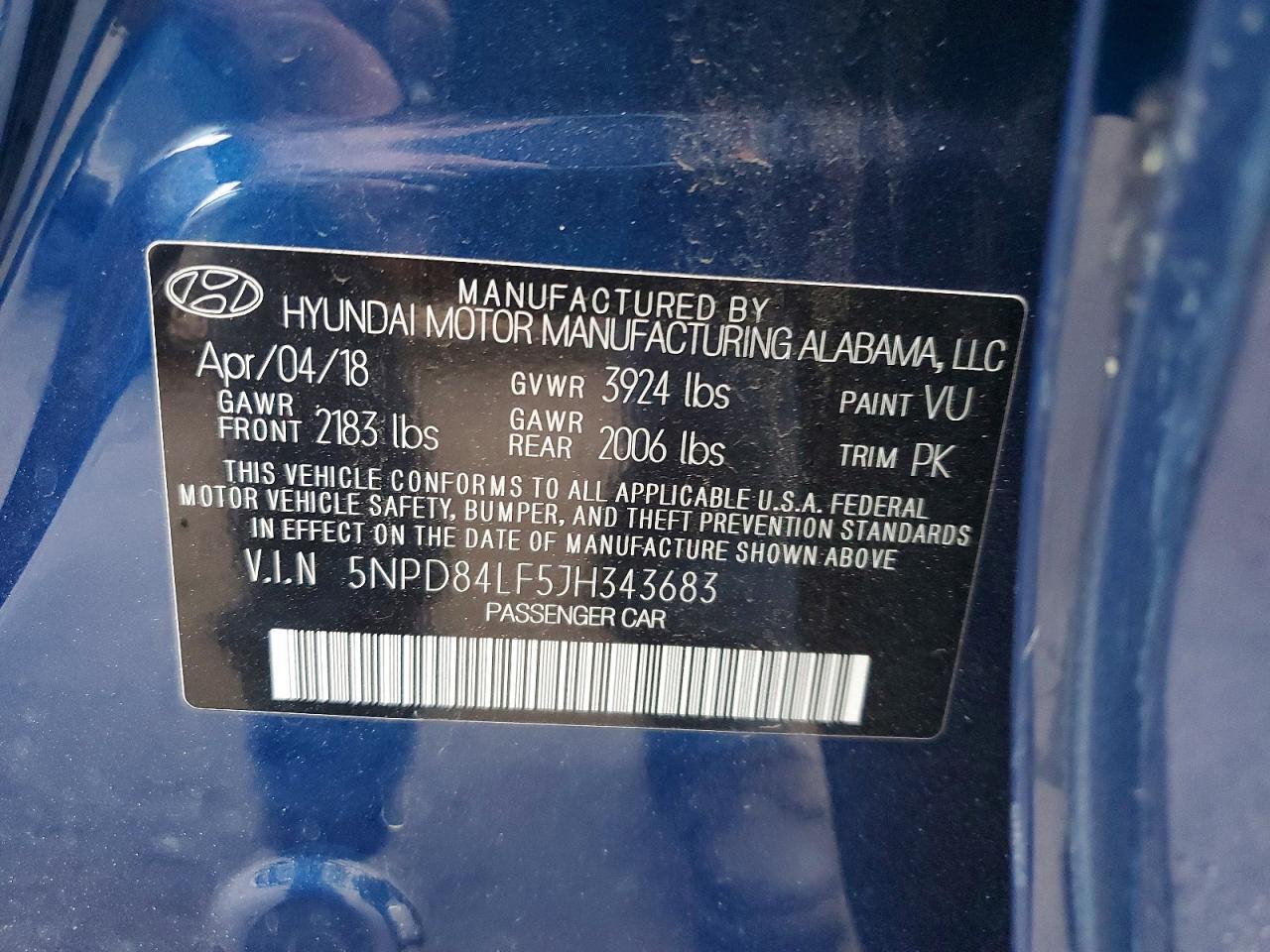 2018 Hyundai Elantra sel