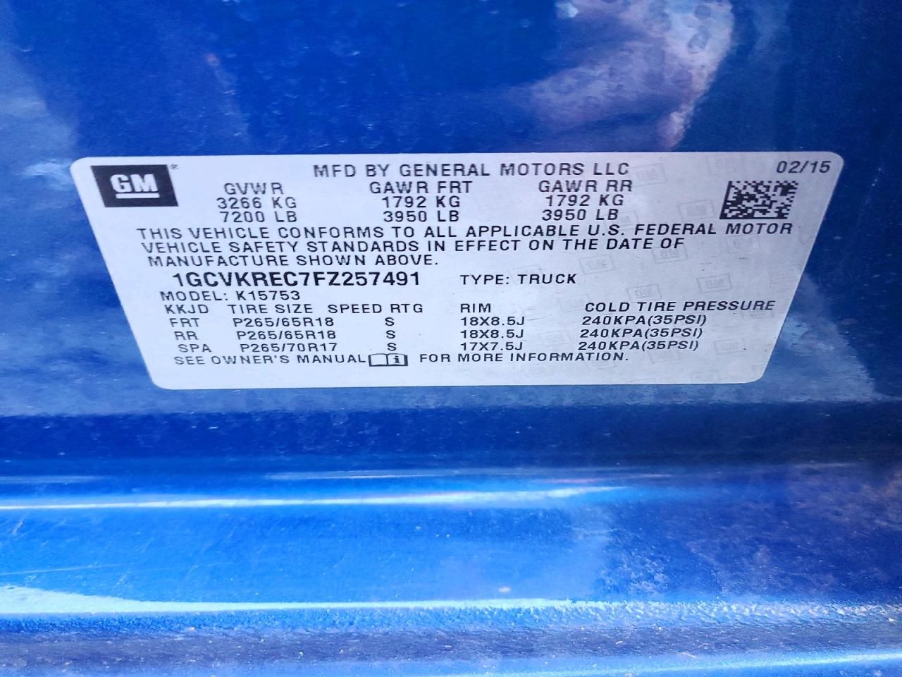 2015 Chevrolet Silverado K1500 lt