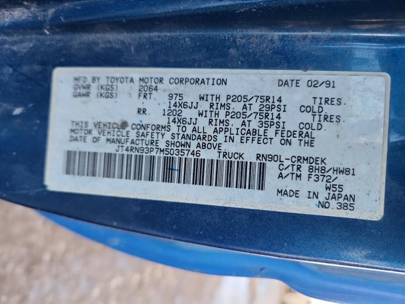 1991 Toyota Pickup 1/2 ton Extra Long Wheelbase dlx