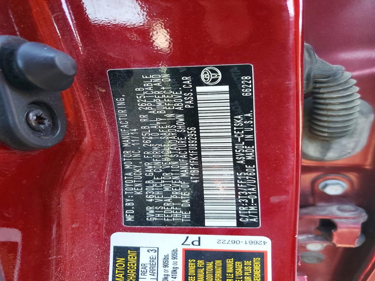 2015 Toyota Camry le