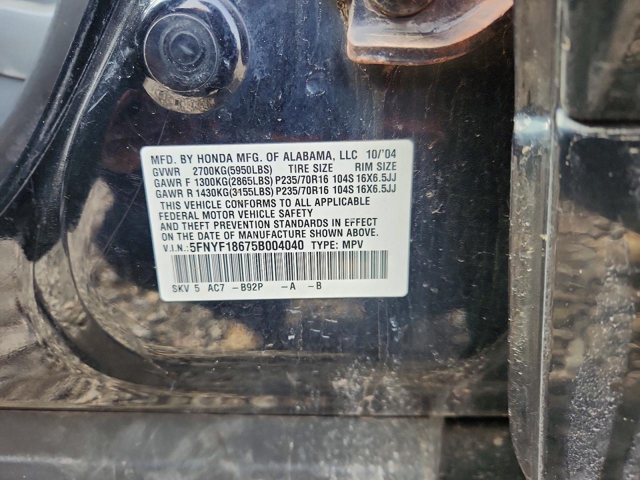 2005 Honda Pilot exl