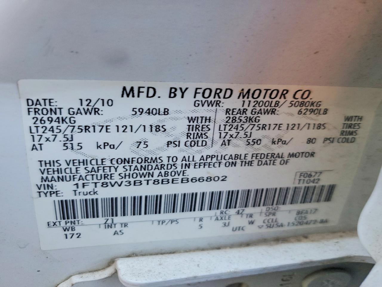 2011 Ford F350 Super Duty Utility / Service Truck