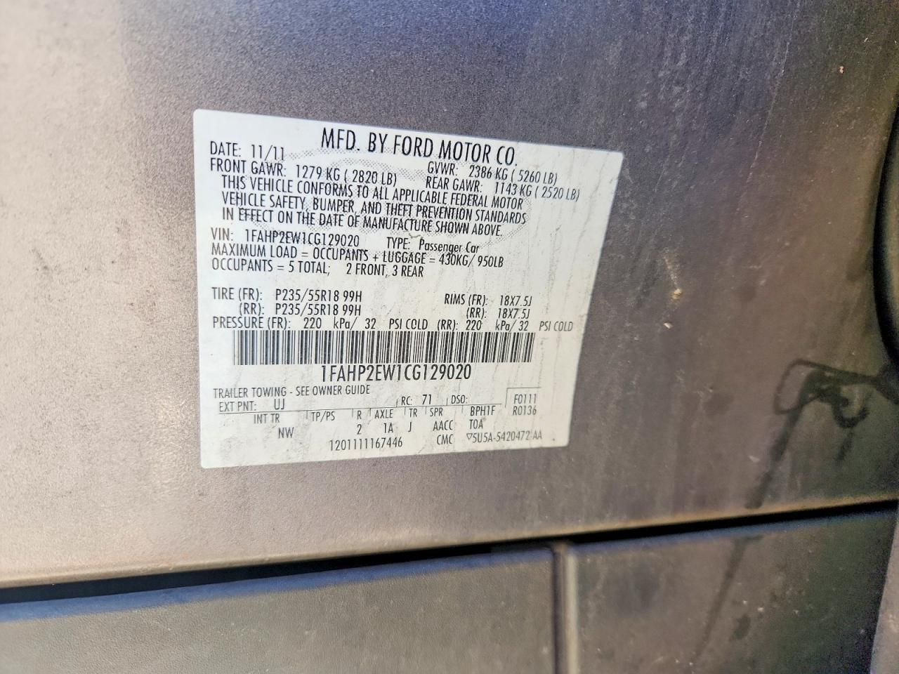 2012 Ford Taurus sel