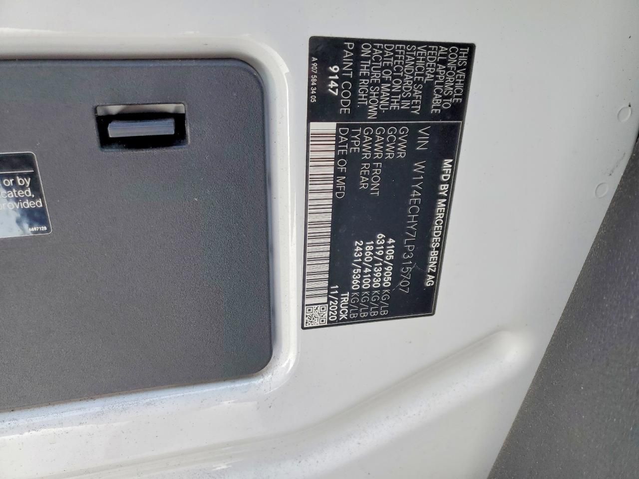 2020 Mercedes-Benz 2020 Mercedes Benz Sprinter 2500 Delivery Van