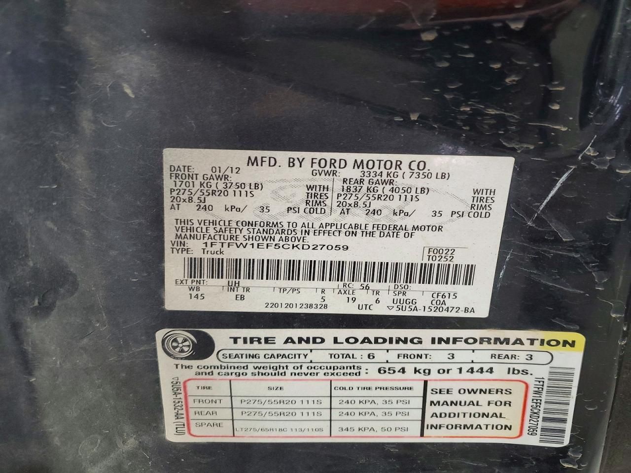 2012 Ford F150 Supercrew