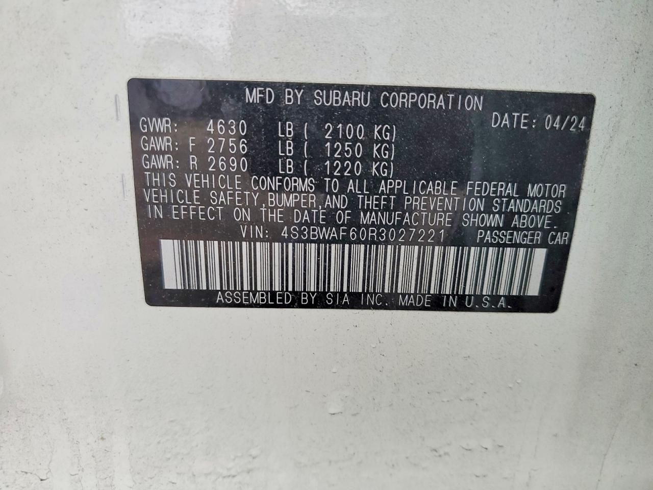 2024 Subaru Legacy Premium