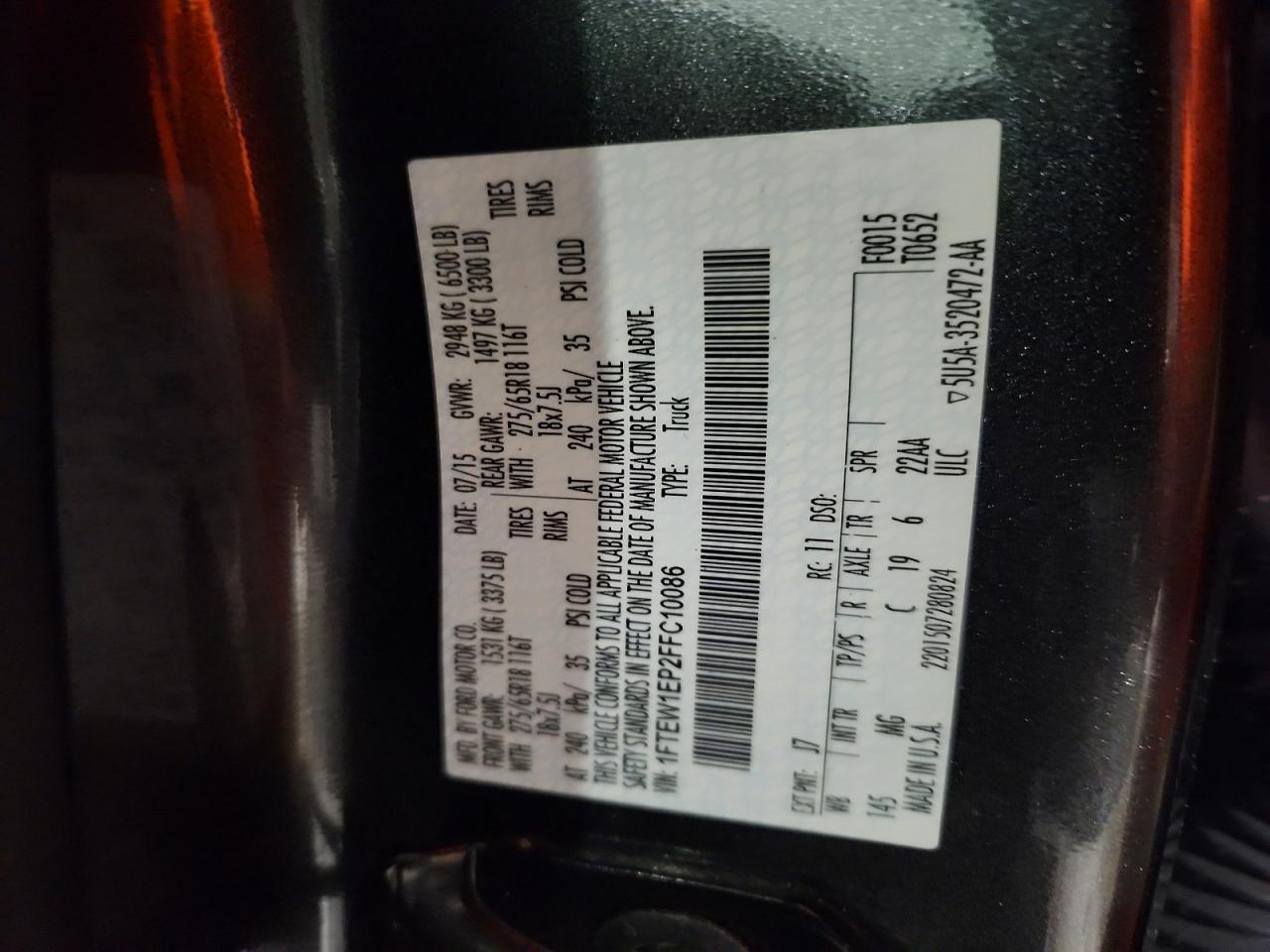 2015 Ford F150 Supercrew