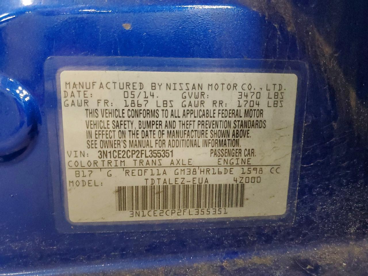 2015 Nissan Versa Note s