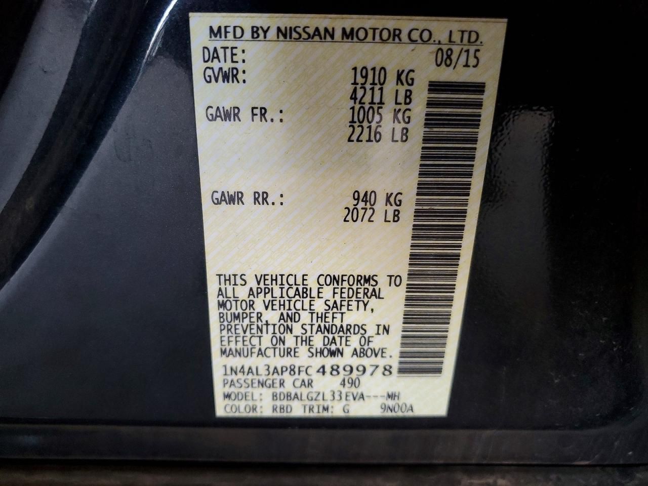 2015 Nissan Altima 2.5