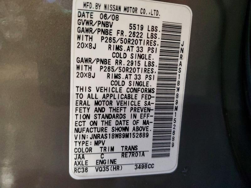 2009 Infiniti Fx35 Base