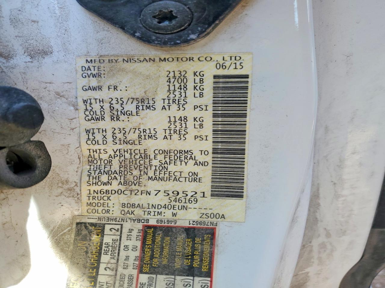 2015 Nissan Frontier s