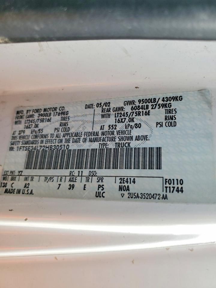 2002 Ford Econoline E350 Super Duty van