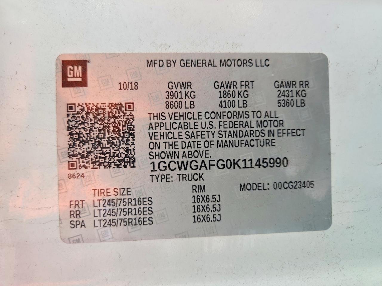 2019 Chevrolet Express G2500