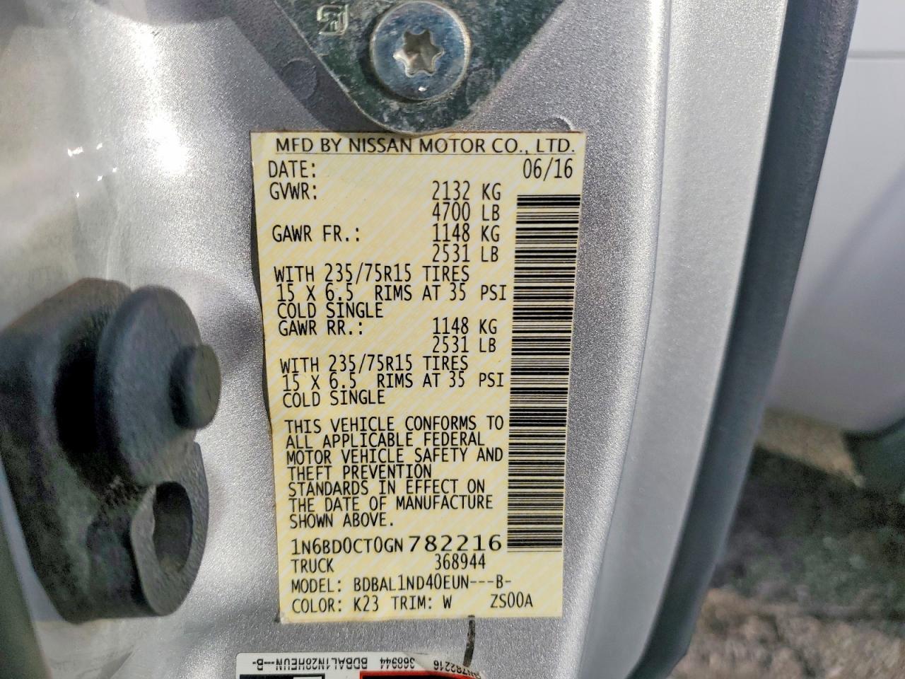 2016 Nissan Frontier S