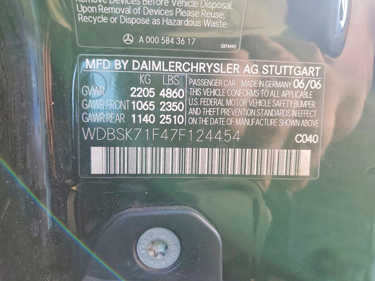 2007 Mercedes-Benz Sl 550