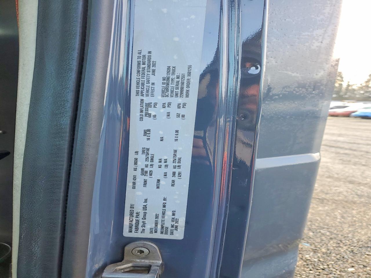 2022 Dodge RAM Promaster 3500