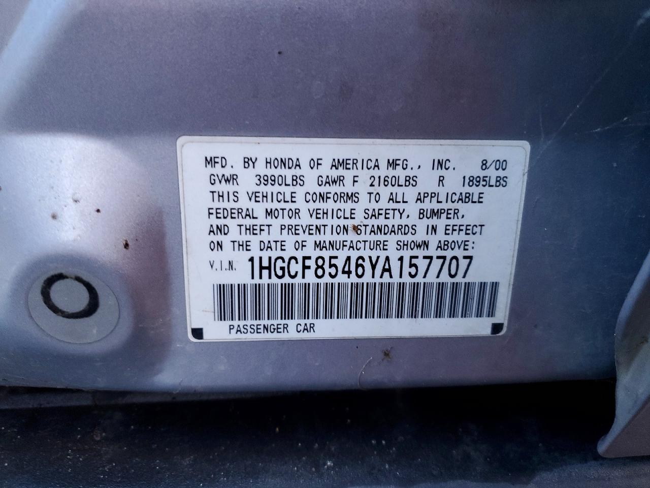 2000 Honda Accord dx