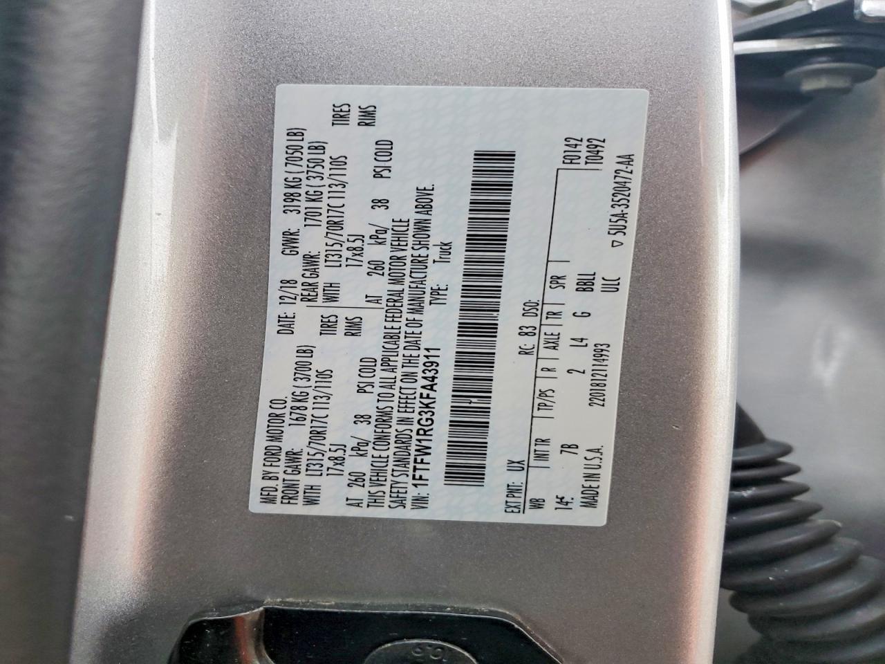 2019 Ford F150 Raptor