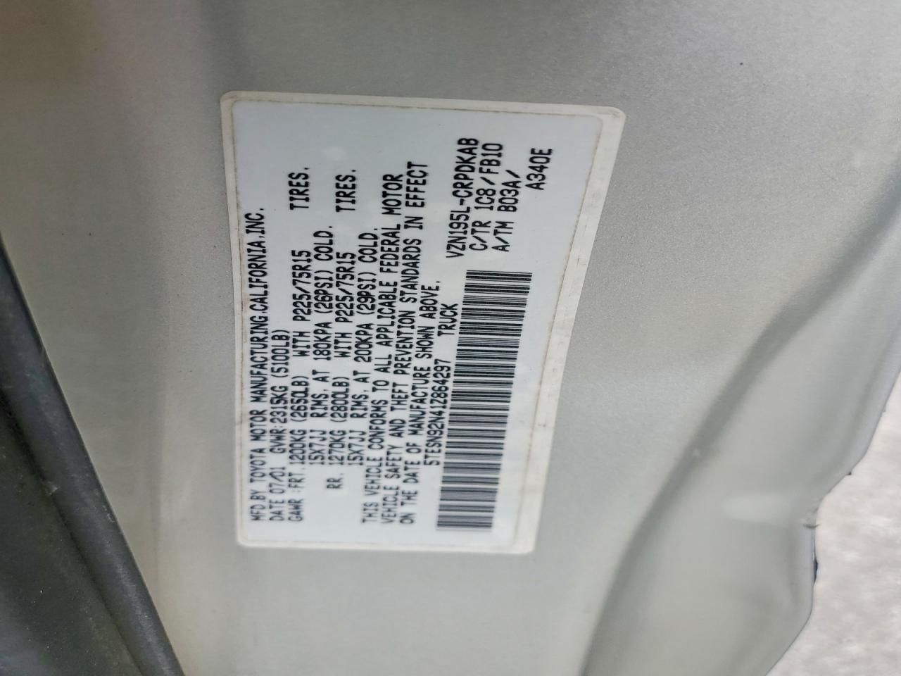 2001 Toyota Tacoma Xtracab Prerunner