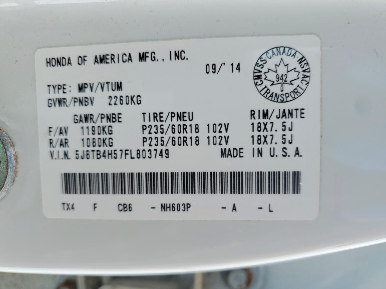 2015 Acura Rdx Technology