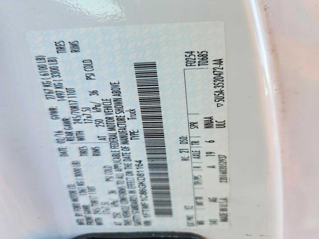 2016 Ford F150