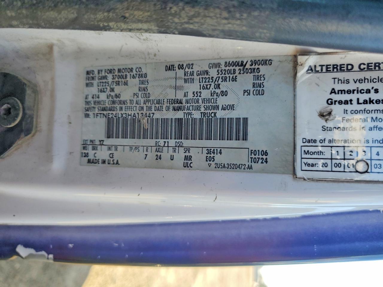 2003 Ford E250 Utility / Service Van