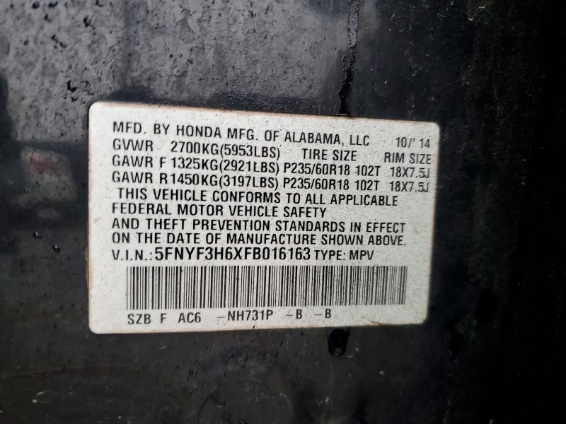 2015 Honda Pilot exl