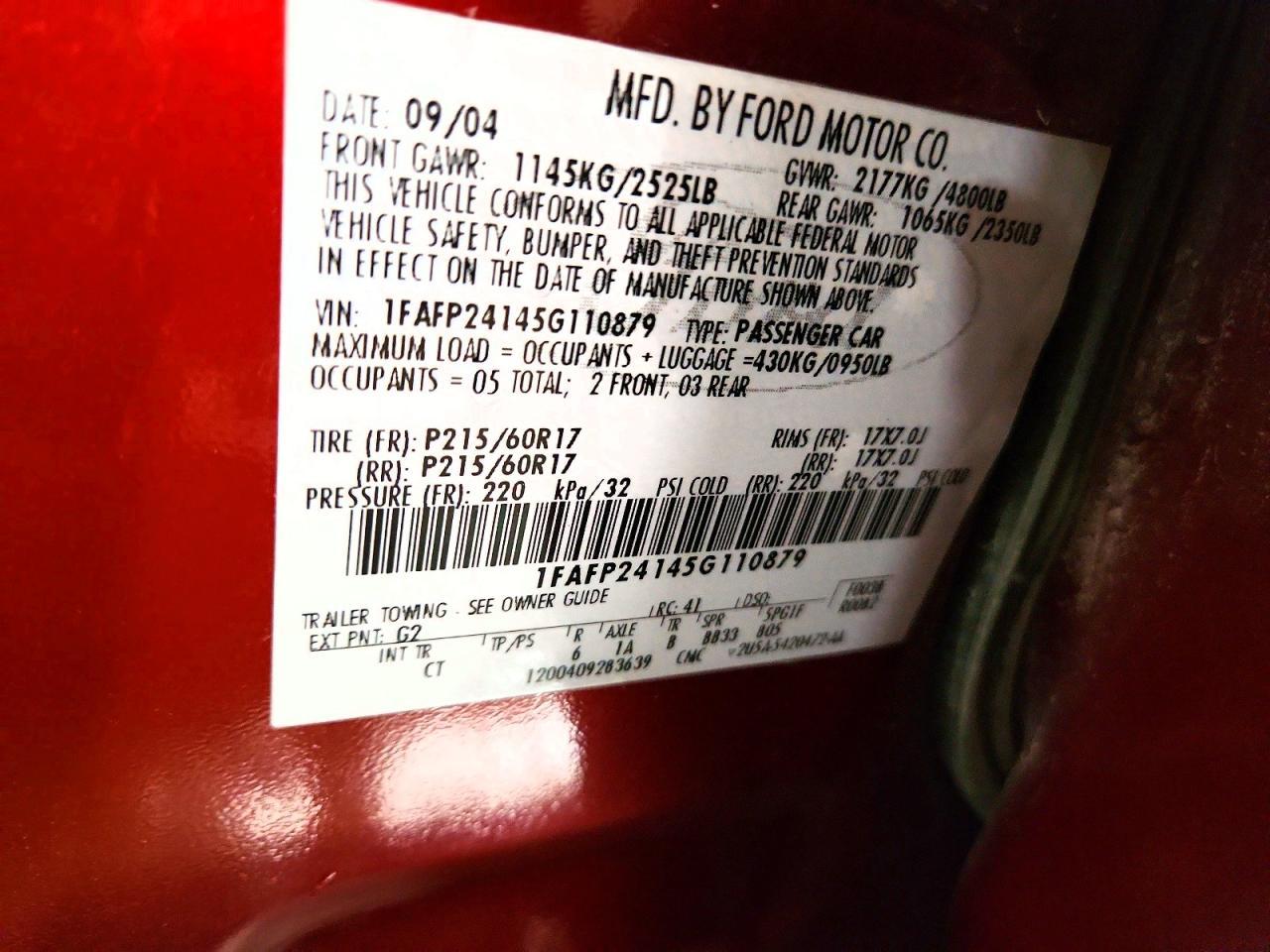 2005 Ford Five Hundred sel
