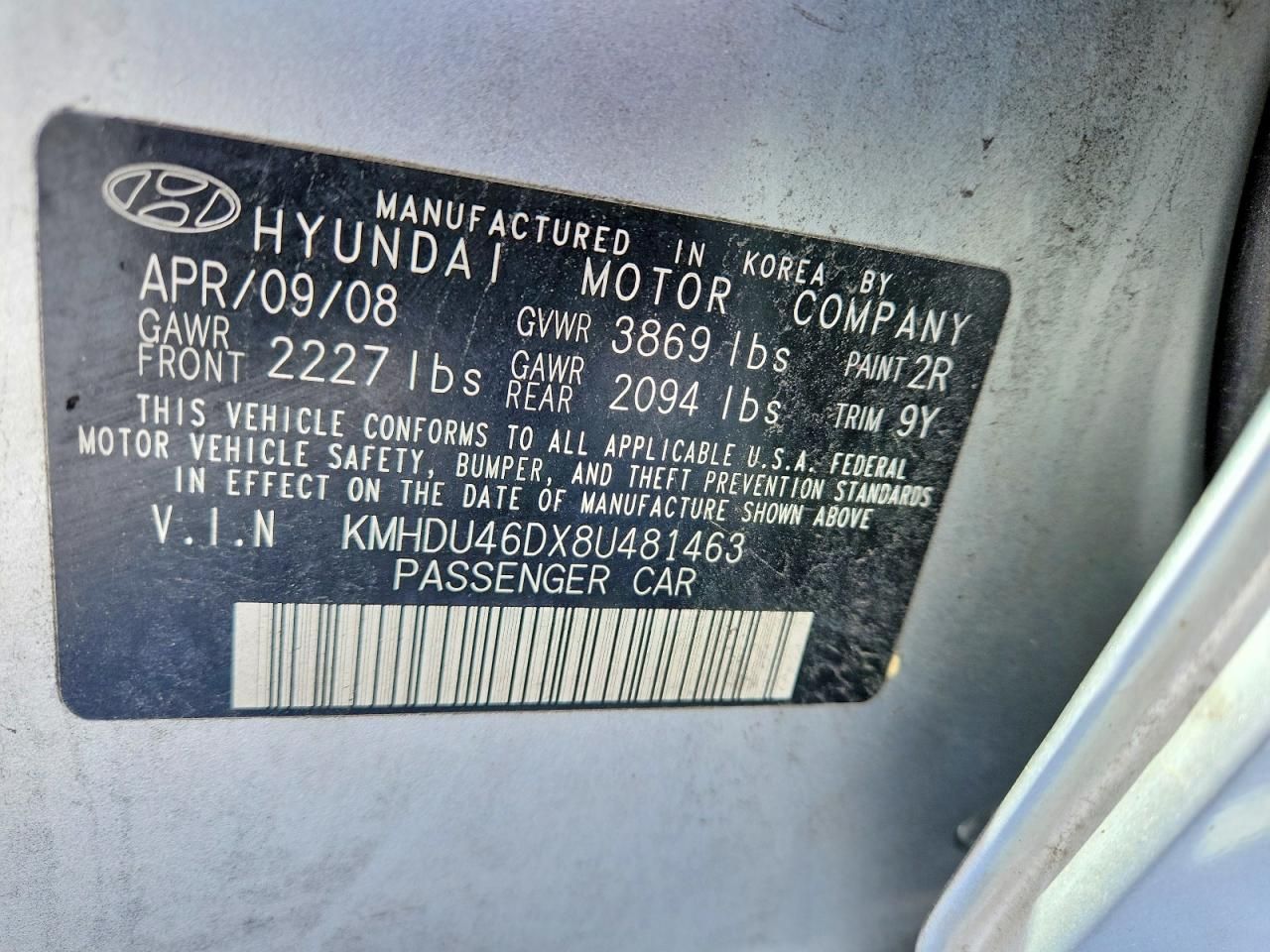 2008 Hyundai Elantra gls