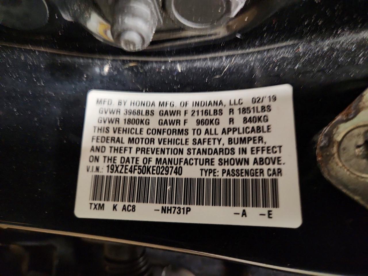 2019 Honda Insight ex