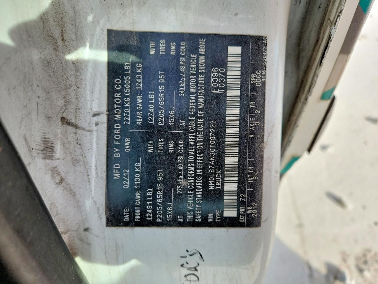 2012 Ford Transit Connect xl