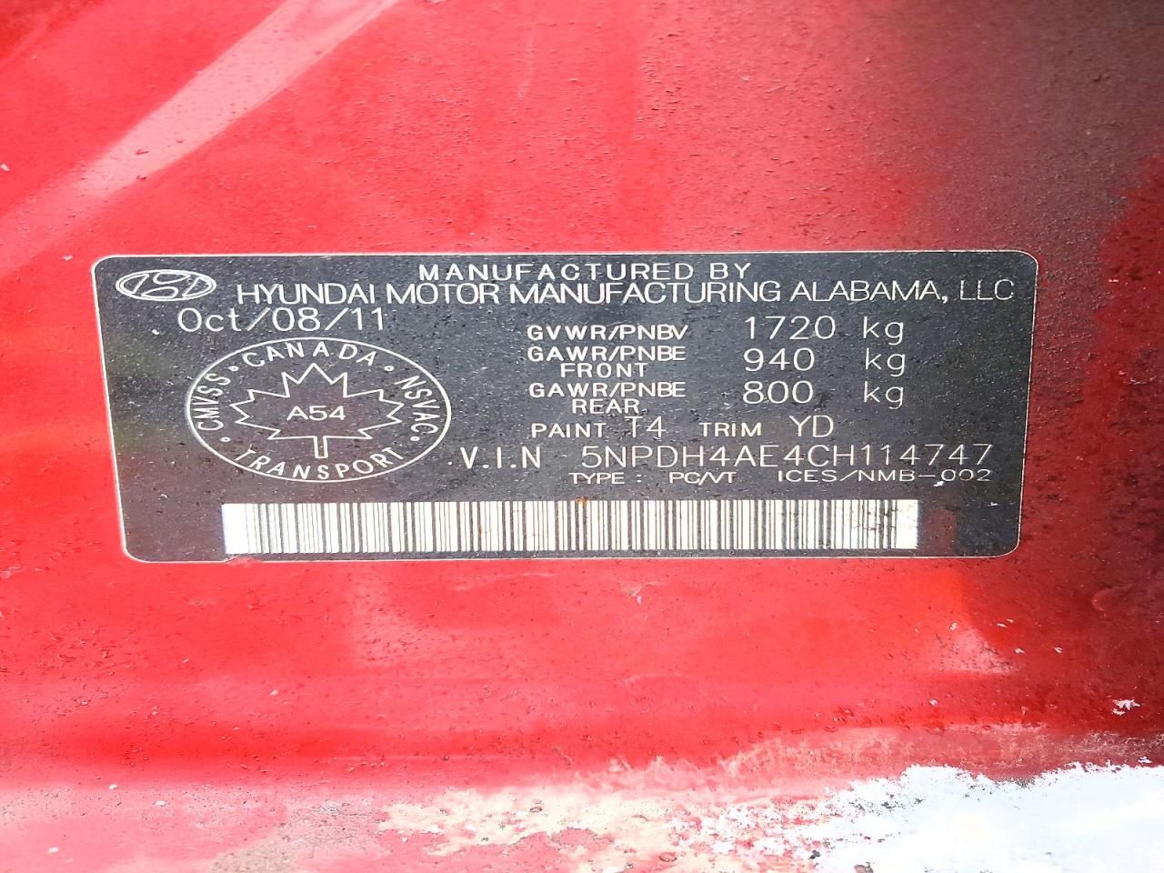 2012 Hyundai Elantra gls