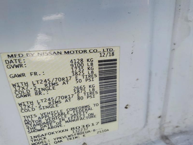 2019 Nissan NV 2500 S