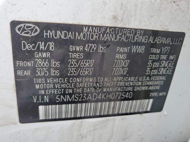 2019 Hyundai Santa fe se