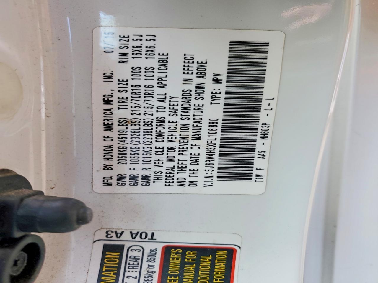2015 Honda Cr-v lx
