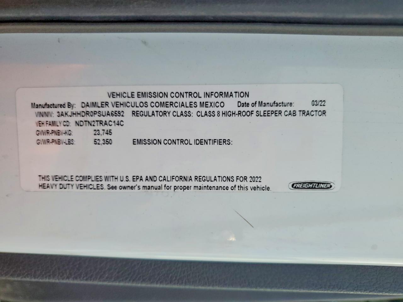 2023 Freightliner Cascadia 126 Semi Truck