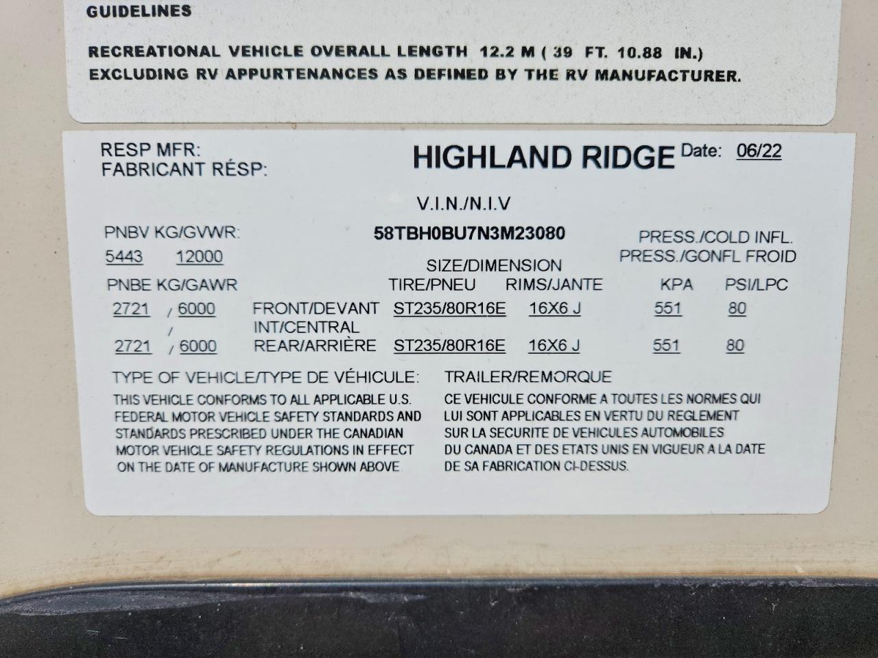 2022 Highland Ridge Mesa Ridge Camper