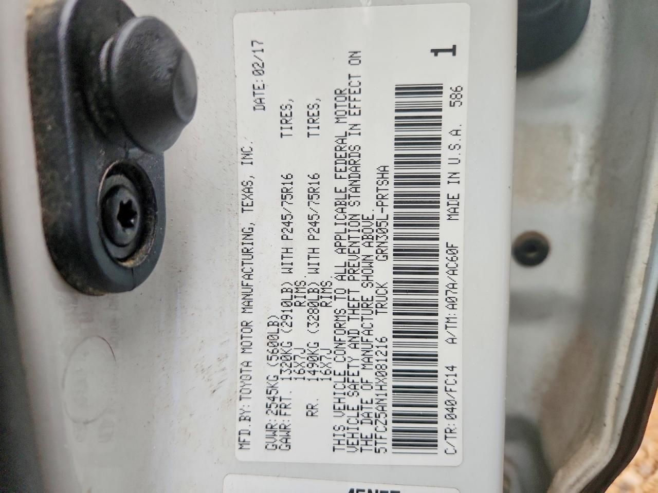 2017 Toyota Tacoma Double cab