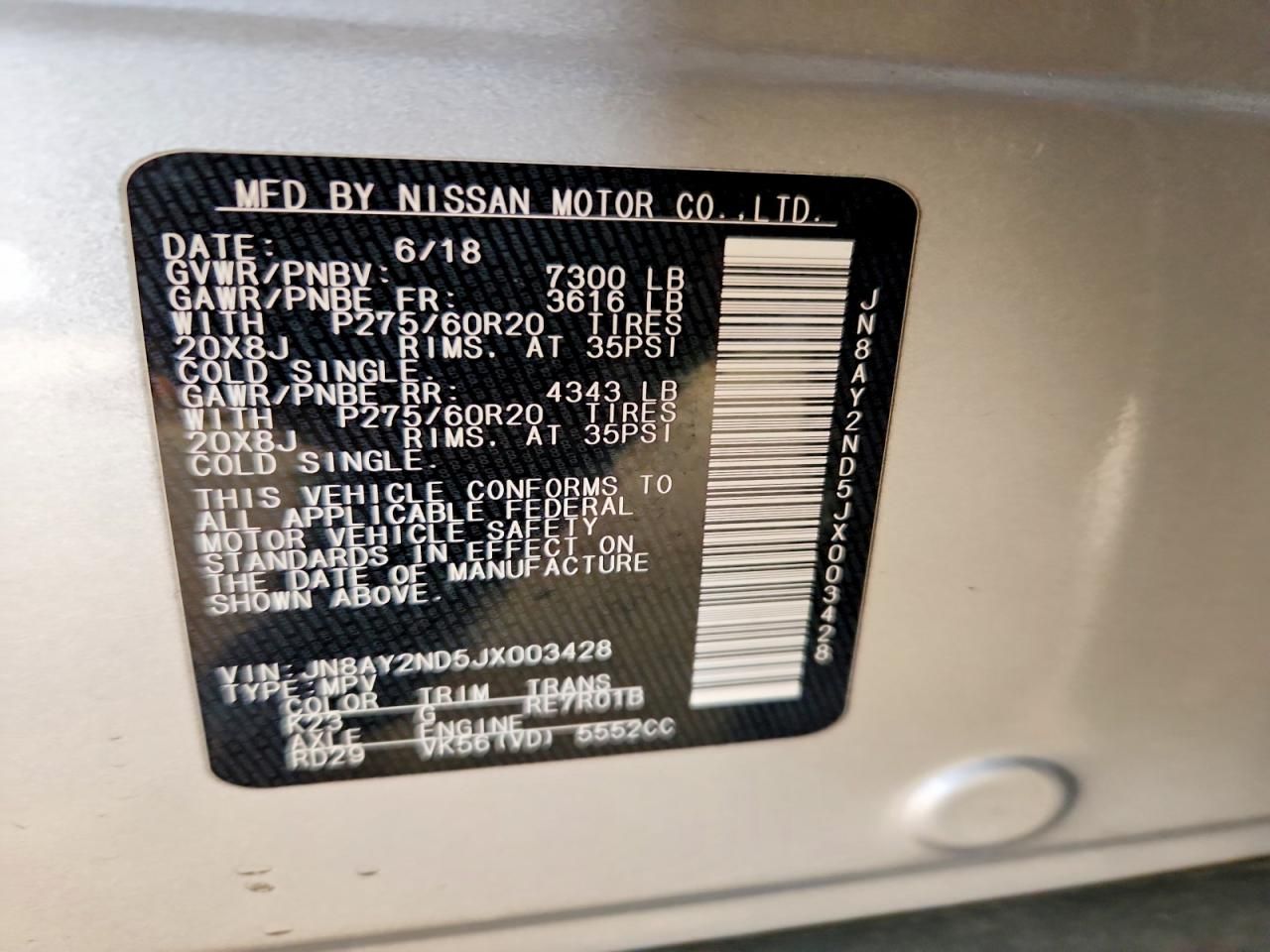 2018 Nissan Armada sv