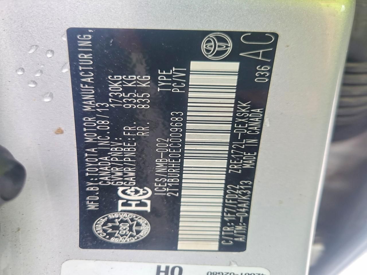 2014 Toyota Corolla l