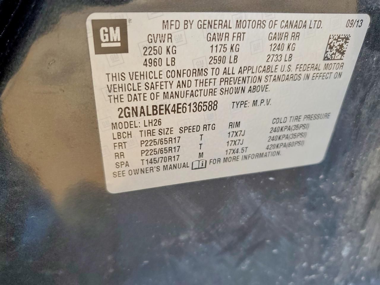 2014 Chevrolet Equinox lt