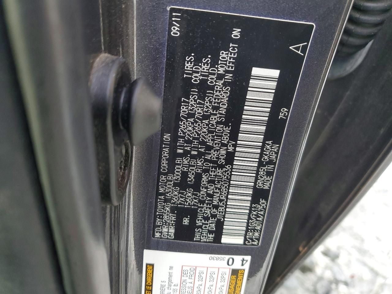 2011 Toyota 4runner SR5