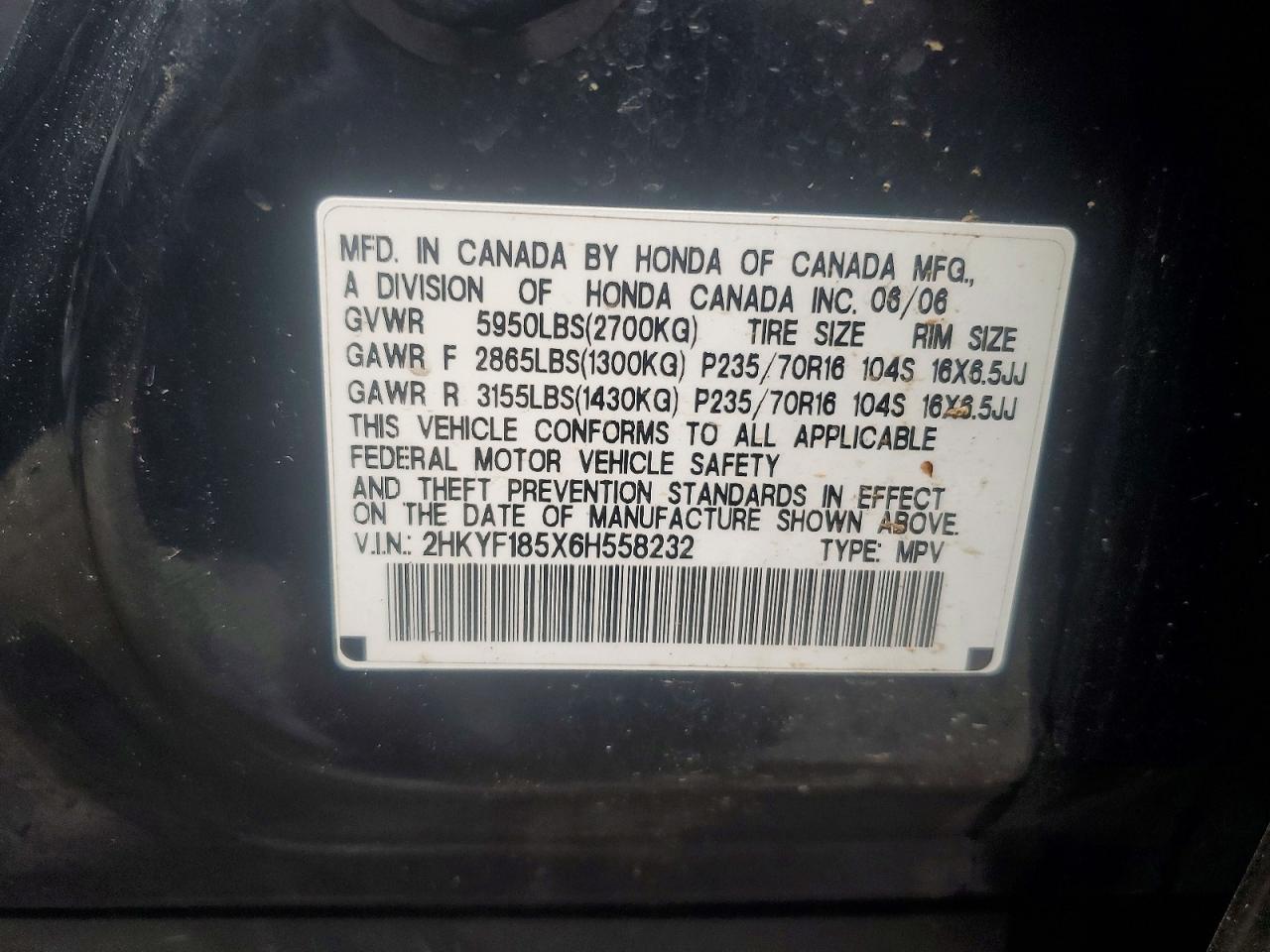 2006 Honda Pilot ex