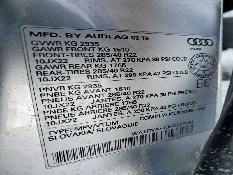 2019 Audi Q8 Progressiv S-line