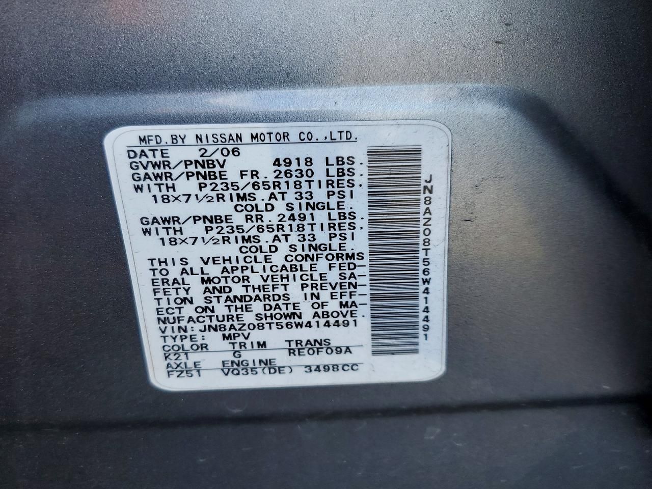 2006 Nissan Murano sl