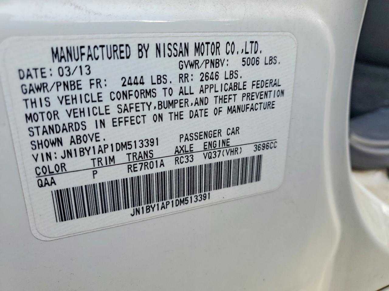 2013 Infiniti M37 Base