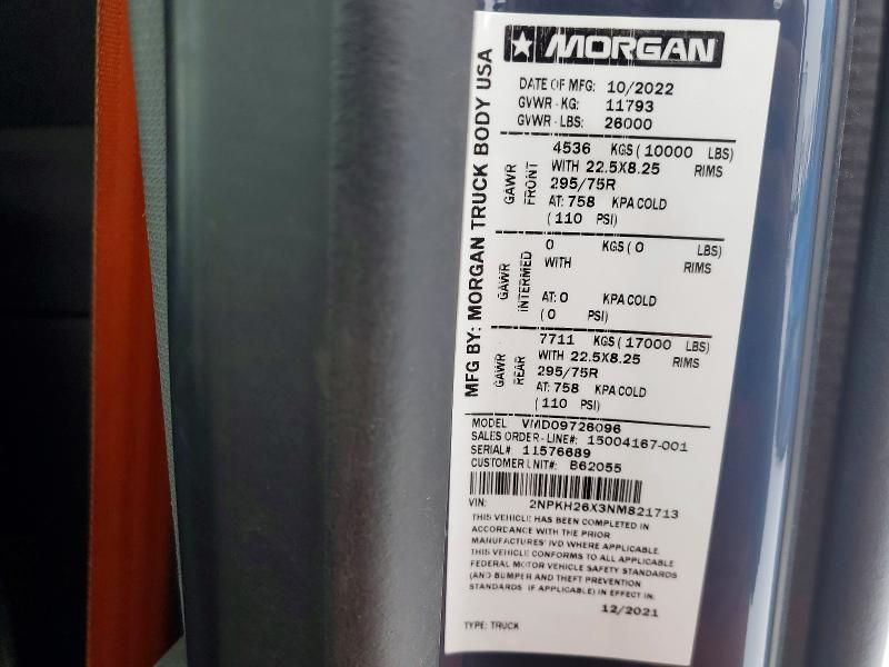 2022 Peterbilt Tractor 536 BOX Truck