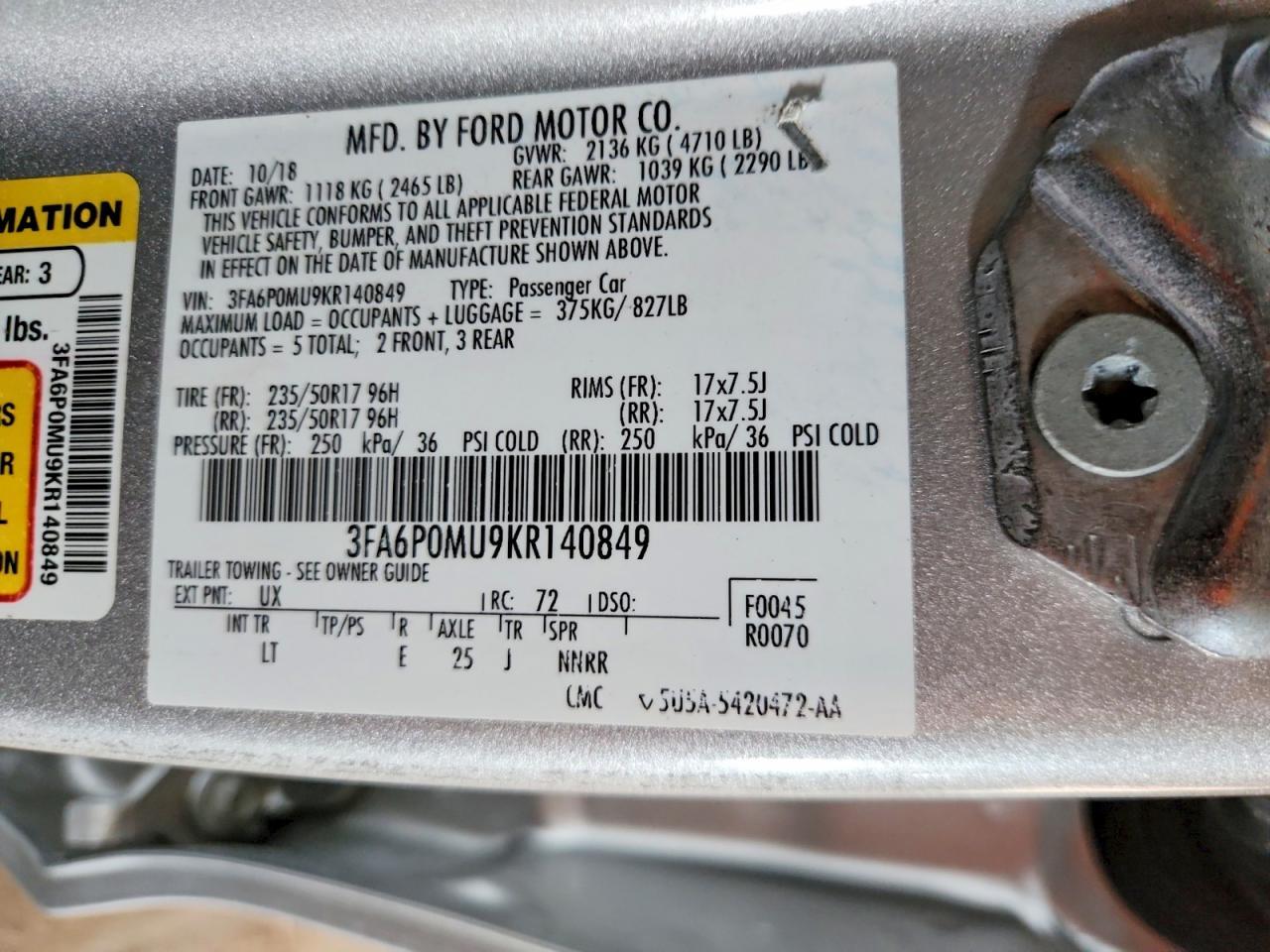 2019 Ford Fusion sel